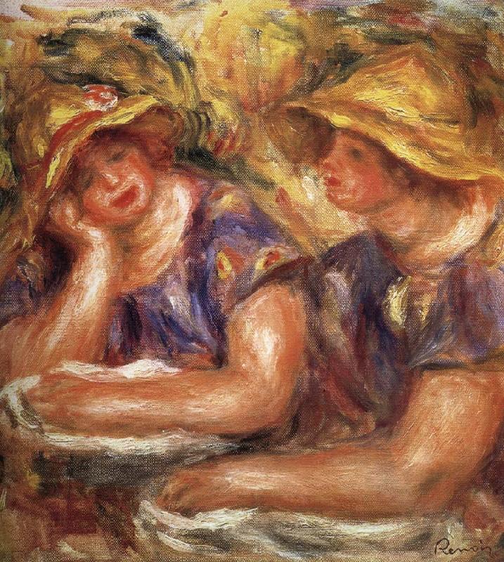 Pierre Renoir Two Women in Blue Blouses China oil painting art